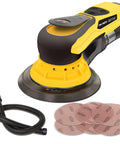 Brushless 350W Random Orbital Sander With 3A Motor, Variable Speed Corded Sander With Accessories For DIY Woodworking
