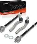 Front Inner And Outer Tie Rod End Kit For Cadillac Escalade 2021-2023 And Escalade ESV 2021-2023, Silverado 1500 2019-2023, Suburban 2021-2023, Tahoe 2021-2023, GMC Sierra 1500 2019-2023, Sierra 1500 Limited 2022, Yukon XL 2021-2023 Fixes Uneven Tire Wear, four-piece steering linkage set
