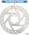 140mm 6-Bolt Stainless Steel Bike Disc Brake Rotor For Road, Mountain, BMX And Electric Scooters, ventilation design