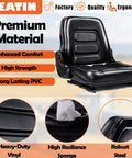Heavy Duty Forklift Seat For Mowers And Industrial Equipment with 160 Degree Adjustable Backrest and Waterproof PVC Cover