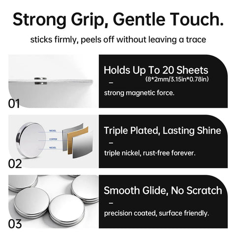Boss Level Rare Earth Neodymium Magnets For 3D Printing Gear And Paper Crafts 350 Piece Assorted Bulk Set Featuring Six Ultra Thin Sizes with shiny triple plated finish.
