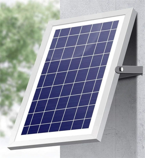 Street Lighting Ip67 Waterproof Solar Flood Light 200W High Power Led solar panel mounted at an angle on a wall.