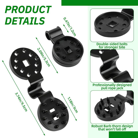 50 Pack Tough As Nails Netting Clips With Grommet Holes, reusable lock grip fasteners, black plastic clips for garden use.