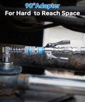 90 degree adapter from Grease Gun Coupler Kit With 2 Dual Lever Tips, 90 Degree Adapter And 2 Needle Tips For All In One Grease Fitting Accessories