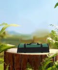 Portable Chef Knife Roll Bag With Large Capacity, Tear Resistant Fabric on tree stump, outdoor setting