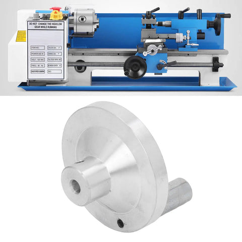 Precision Mini Lathe Handwheel Replacement With Rock Solid Aluminum Handle For 7x10 7x12 7x14 And 0618 Machines showing sleek design and sturdy build.
