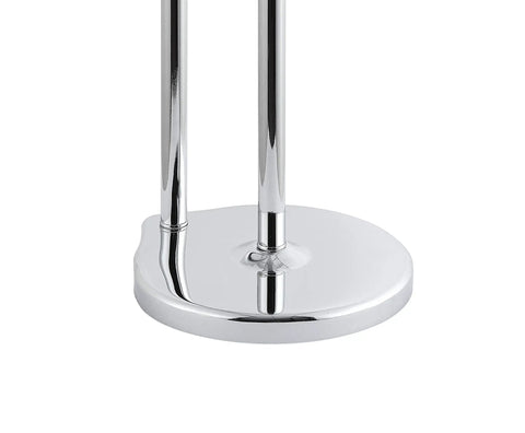 Thick base of the Free Standing Toilet Paper Holder With Reserve Space For Jumbo Rolls, Chrome Finish, 3.5 lb stand