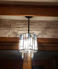 Blue Tiffany Pendant Light Dope 8 Inch Wide Adjustable Hanging Ceiling Lamp With 10 Inch Tubes For Kitchen Island And Dining Room.