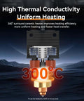 Unicorn K1 Series Ceramic Hotend Upgrade Kit With Quick Swap Nozzle for K1 K1 Max K1C highlighting 300°C heating capability
