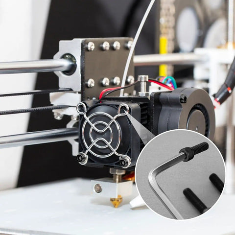 120 Piece Rock Solid M3 X 12MM Hex Socket Head Cap Screws Bolt Set In 12.9 Grade Alloy Steel With Black Oxide Finish And Included Hex Wrench For Tough Jobs And Weekend Warrior Builds in 3D printer setup.
