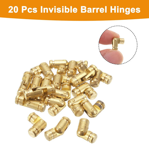 Invisible Brass Barrel Hinges 5x15mm Concealed Hidden Hinge For Jewelry Boxes And Music Boxes Gold Tone 20 Pack