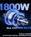 1800W all copper motor for the Badass 8 Inch Table Saw Driven By A Beefy 15 Amp 5500 RPM Motor for efficient cutting.