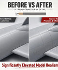 Comparison of model surface before and after using Rivet Maker Tool With Small Diameter Gear 0.35/0.4/0.45mm, showing enhanced details.