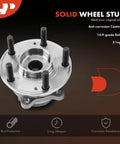 Beefed-Up Rear Wheel Bearing And Hub Assembly With ABS for Kia Sorento 2011 2015 and Hyundai Santa Fe 2007 2020 FWD, 5-lug hub
