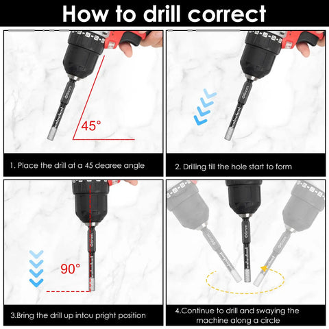 Pro Grade Diamond Drill Bits Set 6mm One Quarter Inch Dry Cutting For Ceramic Tile Concrete Marble Glass Tile demonstrated