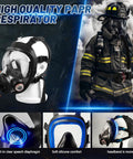 No Sweat Portable PAPR Respirator Setup With Long Haul Battery And Comfort Waist Strap For Rough Tasks Like Epoxy Mixing Auto Body Prep And Fume Heavy Grinding with clear speech diaphragm and silicone comfort.