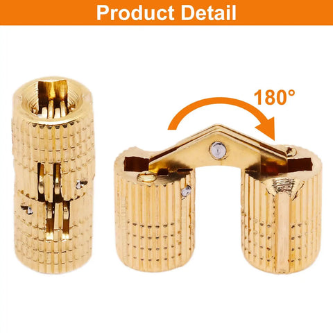 Top Shelf Solid Brass Hidden Barrel Hinges With A Dead Nuts Concealed Fit And Heavy Duty Smooth Swing For Easy Install On Woodworking Craft Jewelry Boxes Pack Of Four
