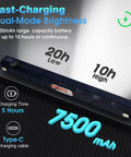 Kickin Bright Magnetic LED Work Light, 15.75 Inch, 8000 Lumens, 7500mAh rechargeable portable lamp with battery display