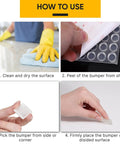 Twenty Pack Clear Silicone Bumper Blocks Rock Solid One Inch Heavy Duty Non Slip Furniture Pads application steps