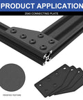 Close-up of Eight Piece 2040 Aluminum Extrusion L Bracket Corner Joint Plates with 6 holes, V Slot T Slot for 3D printer frame.