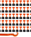 Ultimate Tile Leveling System Kit For Ceramic Floor And Wall Tiles, Reusable Dowels With Wrench, 100 Pcs Flat Pin Fasteners, top view