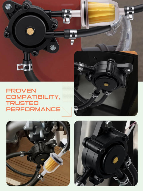 Heavy Duty Fuel Pump For Small Engines Fits Lawn Mowers And Golf Carts With Filter And Oil Hose Built To Last Durable Polymer