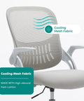 Drafting Chair For Standing Desks With Flip Up Arms, Counter Height Adjustable, Ergonomic Mid Back Mesh Chair, cooling fabric