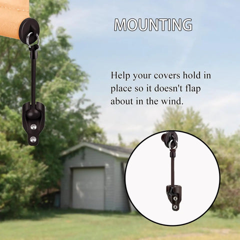 Outdoor bungee ball detail from 2 Pack Universal Outdoor Roller Shade Replacement Parts Kit with Brackets and End Caps