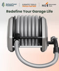 Front view of Retractable Vacuum Hose Reel With 30Ft Hose Extension, Wall Mount, 1-1/4 Inch No Kink Replaceable Hose For 32mm Wet Dry Vacuums