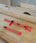 Heavy Duty Aluminum Alloy Router Circle Cutting Jig And Milling Groove Bracket Base Plate Fixture For Woodworking Cabinets Hardware, red on plywood