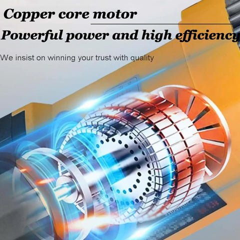 Close-up of copper core motor in Portable Hydraulic Rebar Bender With 1150W Pure Copper Motor That Bends Up To 25 Millimeter Steel Bars At 0 To 90 Degrees Built Like A Tank For The Daily Grind And Quick Turnaround Projects.