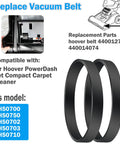 PowerDash Pet Compact Vacuum Belt Replacement Fits FH50700 FH50750 FH50702 FH50703 FH50710 440012733 440014074 rubber belts, 2-pack