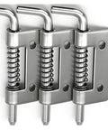 Spring Loaded Latch Pins For Cabinets Doors And Windows 10 Or 20 Pack Quick Install Fasteners Handy Small Hardware Pins For Furniture Assembly Secure Locking Connection Durable Household Hardware, close-up of three silver pins