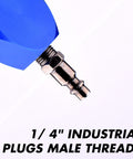 3 Way Air Splitter Manifold With Industrial Couplers And Plugs For Air Compressor Hose, showing 1/4 inch male threads
