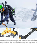 Grippy Anti Slip Ice Crampons With 10 Teeth Stainless Steel Snow Grips For Men And Women Tough Traction Spikes in use on snow