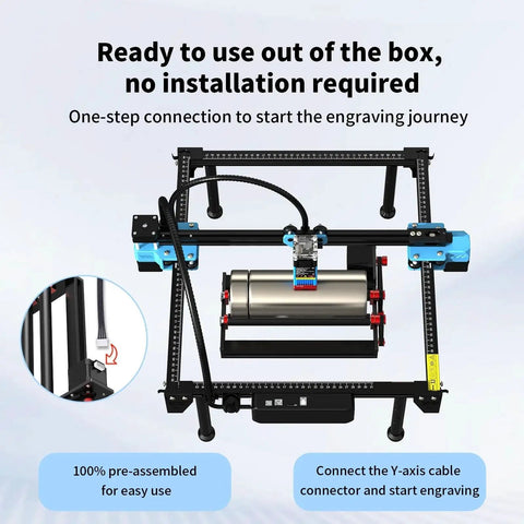 Rock Solid Aluminum Tr3 Rotary Roller Module Easy Y Axis Swap For Diy Engravers And Routers Built Hard For Everyday Garage Projects With Smooth Spinning Performance, pre-assembled engraving setup.
