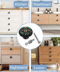 Norwegian Rosemaling Green Flower Cabinet Knobs Set on kitchen, nightstand, washbasin, and locker with screws displayed