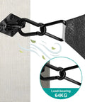 Heavy Duty 6 Inch Shade Sail Hardware Kit For Rectangle And Triangle Sails, black stainless steel fixing on wall