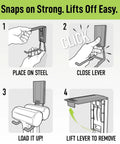 Installation steps for Heavy-Duty Magnetic Hooks For Steel Surfaces Two Size 2.5-Inch And 4-Inch Open Hooks With Easy Release And Non-Slip Grip
