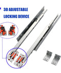 Six Pairs 21 Inch Undermount Soft Close Drawer Slides Kit, Heavy Duty 85LB Load, Quiet Glide For Half And Five-Eighth Inch Drawer Boxes, 2-Way Adjustable, Easy Install, 3D adjustable locking device with metal brackets