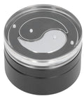 Top Shelf 58mm Bearing Rotation Coffee Distributor And Stainless Steel Tai Chi Needle Tool For Hella Even Espresso Powder Distribution With Smooth Operation For Home Barista Sessions, round black base with clear lid.