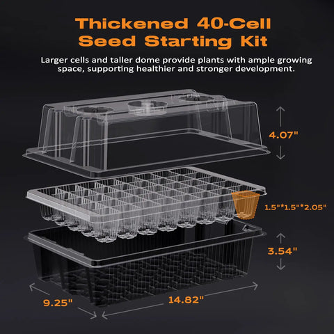 80 Cell Self Watering Seed Starter Tray With Grow Light Kit For Indoor Germination Humidity Dome Included 56 LED Beads Per Tray Adjustable Brightness And Timer For Fast Seedling Growth