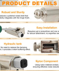 Close-up of Twenty Five Pack Soft Close Cabinet Door Dampers Featuring Adjustable Slow Close Buffer Mechanism Solid ABS Construction Polished Nickel Finish.