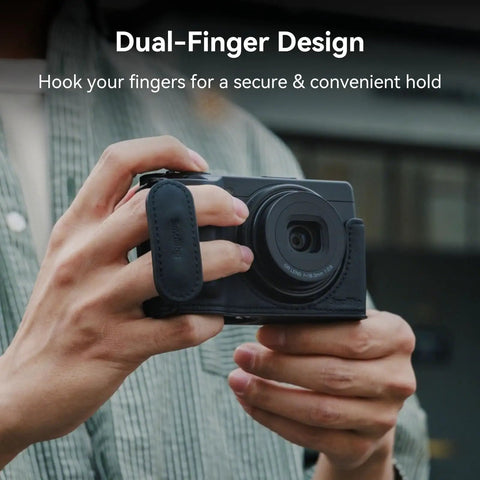 Camera Finger Strap With Dual Finger Grip For Ricoh GR Series Cameras Reduces Hand Strain During All Day Shoots Travel Ready Secure Comfort