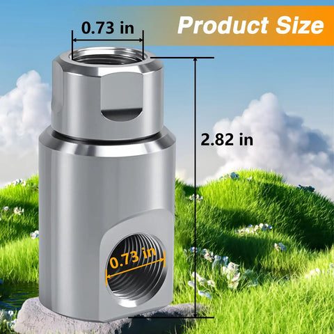 Heavy Duty 1/2 Inch NPT Stainless Steel Swivel Joint for Hose Reels, Leak Proof, High Pressure, 316 Stainless, Grease Fitting, Smooth Ball Bearing Rotation, product size 2.82 in x 0.73 in