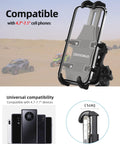 Anti Vibration UTV Phone Mount Heavy Duty Full Protection SXS Phone Holder with aluminum bracket in off-road setting.