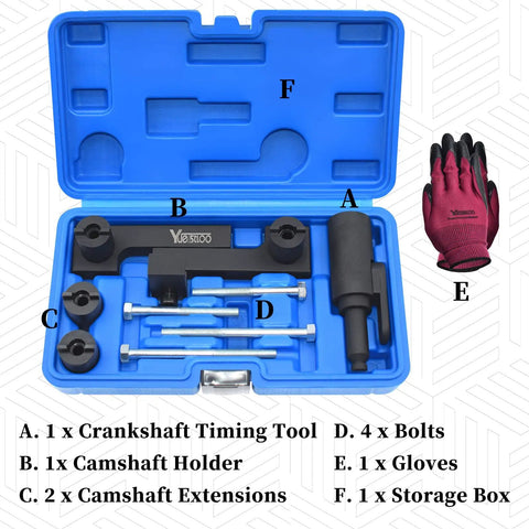 Volvo Camshaft And Crankshaft Timing Locking Tool Kit Pro Grade Set With Case And Gloves For 4 5 6 Cylinder Engines