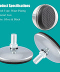 M8 Swivel Furniture Leveling Feet T Nuts 2 Inch Pad with threaded stud and rubber bottom for stable furniture support, iron material.