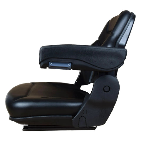 Side view of Rugged Workhorse Universal Operator Seat for Backhoes Dozers Excavators Wheel Loaders Skid Steers Telehandlers