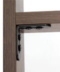 Heavy Duty Corner Braces 10 Pack Stainless Steel L Brackets joining a shelf to cabinet, 80mm black support for stability.